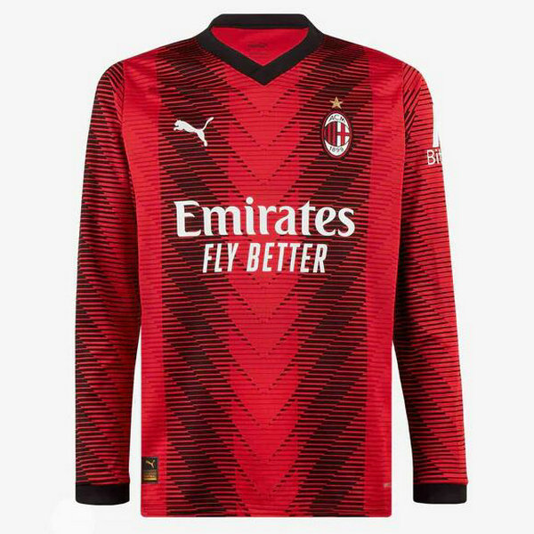 Camiseta AC Milan Manga Larga Primera Equipacion 2023-2024