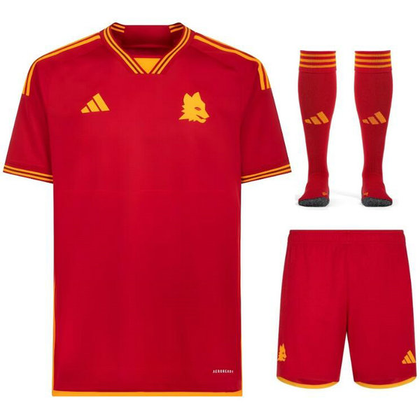 Camiseta As Roma Ninos Primera Equipacion 2024 con calcetines