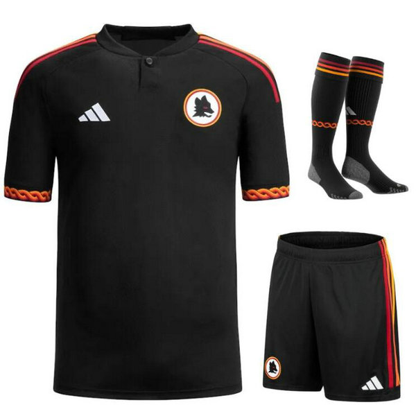 Camiseta As Roma Ninos Tercera Equipacion 2024 con calcetines