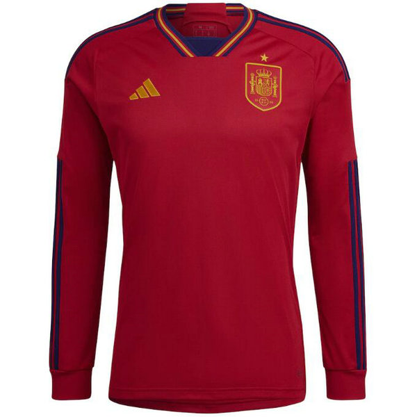 Camiseta Espana Manga Larga Primera Equipacion Copa Mundial 2022