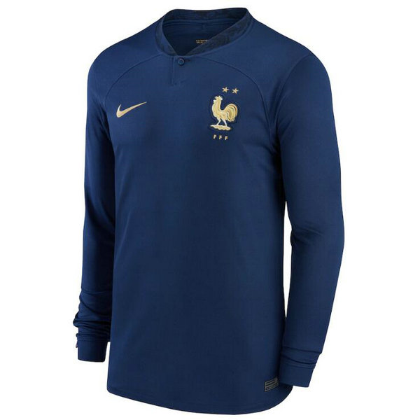 Camiseta Francia Manga Larga Primera Equipacion Copa Mundial 2022