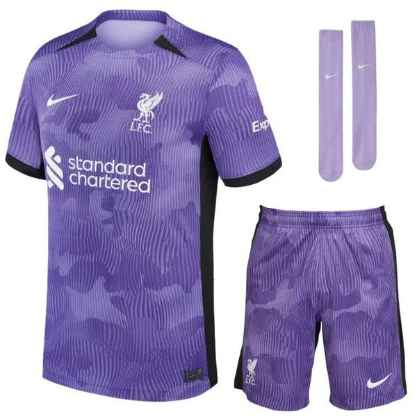 Camiseta Liverpool Ninos Tercera Equipacion 2024 con calcetines
