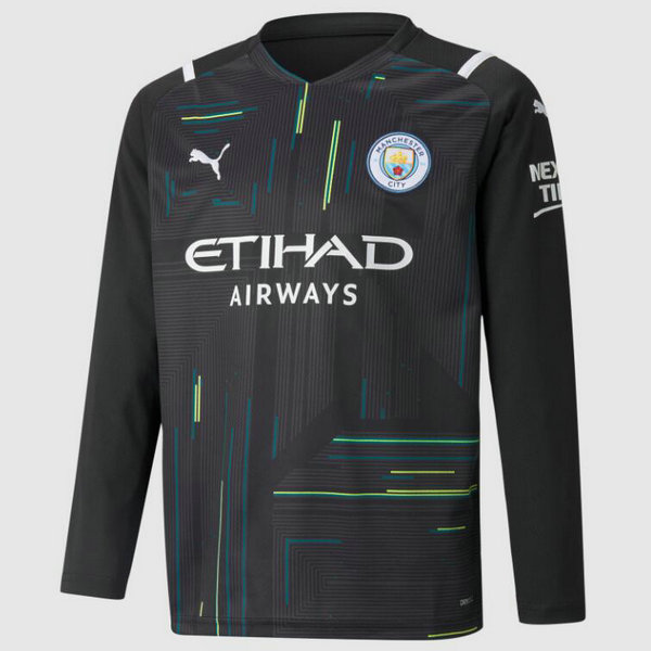 Camiseta Manchester City Manga Larga Portero Equipacion negro 2021-2022