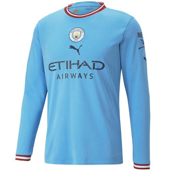 Camiseta Manchester City Manga Larga Primera Equipacion 2022-2023