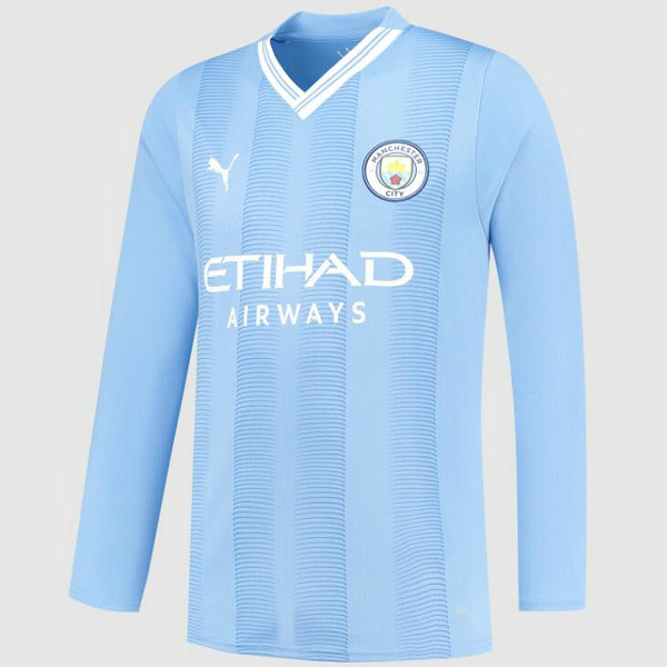 Camiseta Manchester City Manga Larga Primera Equipacion 2023-2024