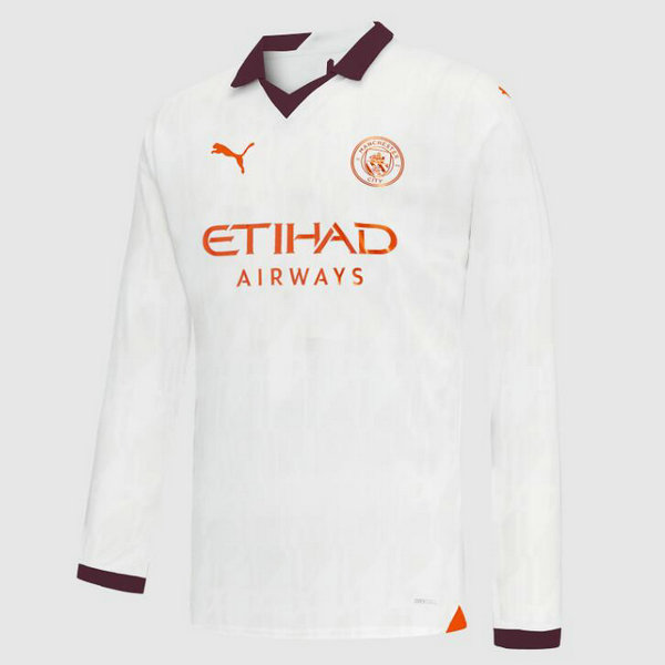 Camiseta Manchester City Manga Larga Segunda Equipacion 2023-2024