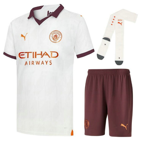 Camiseta Manchester City Ninos Segunda Equipacion 2024 con calcetines