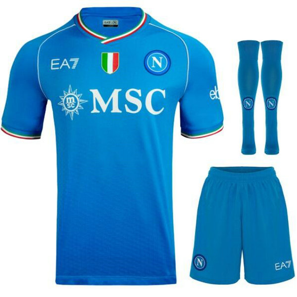 Camiseta Napoli Ninos Primera Equipacion 2024 con calcetines