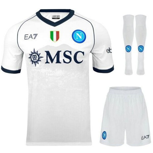 Camiseta Napoli Ninos Segunda Equipacion 2024 con calcetines